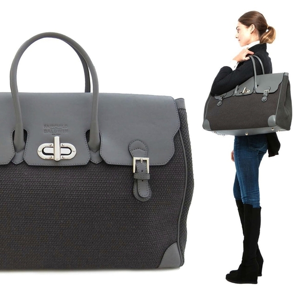 Fairchild Baldwin Handbags - Fairchild Baldwin Charcoal and Gray Travel Bag